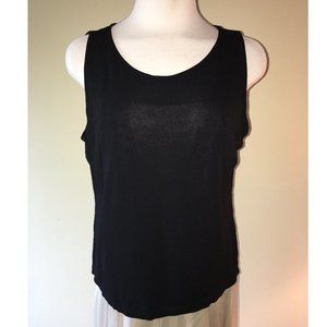 Ann Taylor tank top rayon black Made in US Sz M